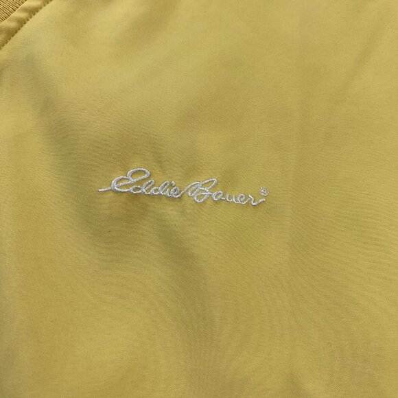 Vintage Eddie Bauer Golf Windbreaker Jacket Pullover V-Neck Men Medium M Yellow - Picture 2 of 15